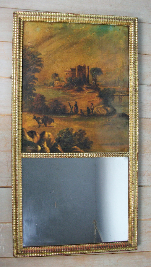 Gilded French Mirror with painting